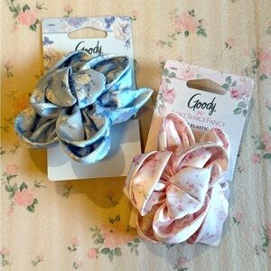 LOVESHACKFANCY X WET BRUSH Pink and Blue Elastic Ponytail Flowers Set NWT